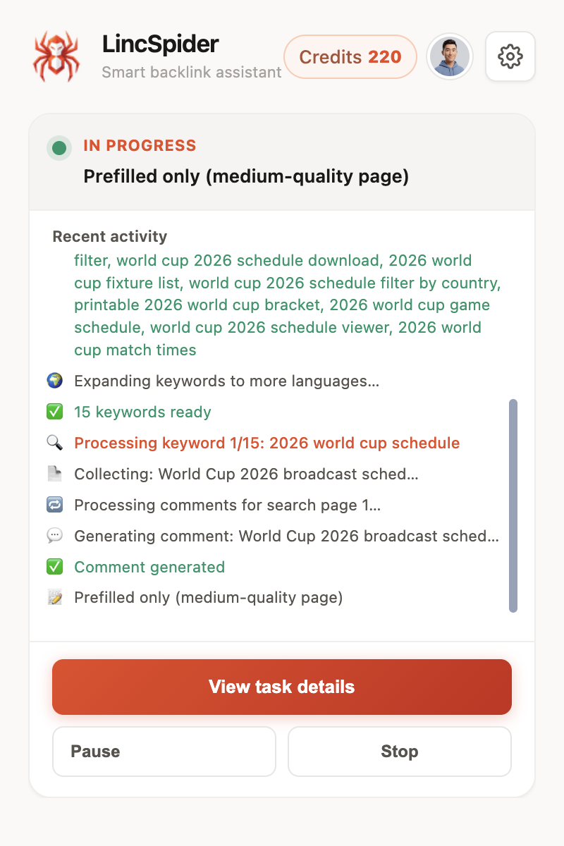 Auto-discover generates contextual suggestions for each opportunity